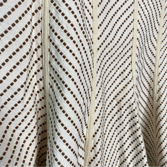 Nanette Lepore Cream and Brown Fluted Fit and Flare Skirt - Picture 7 of 10